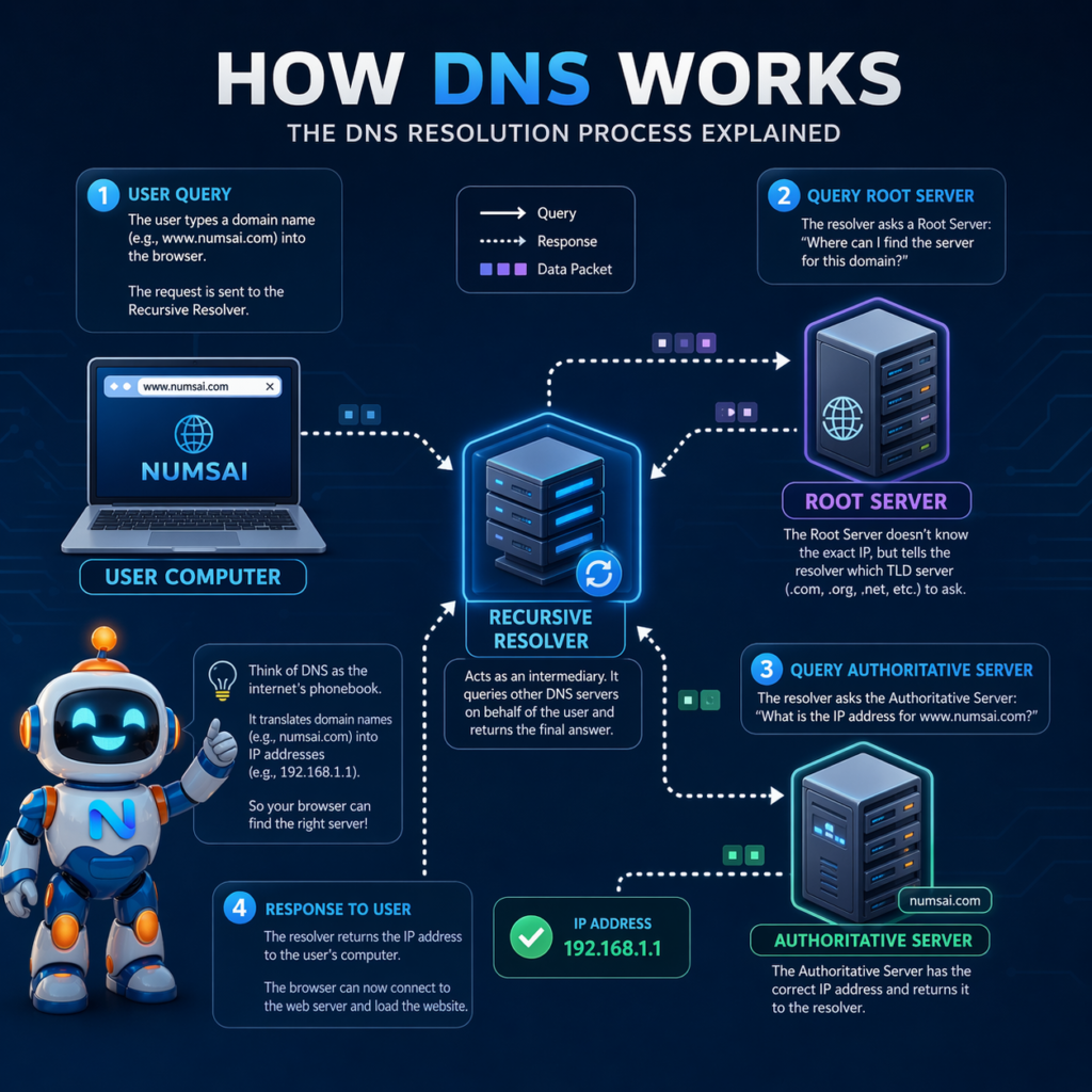 ขั้นตอนการทำงานของ DNS Resolution แบบ Step-by-step