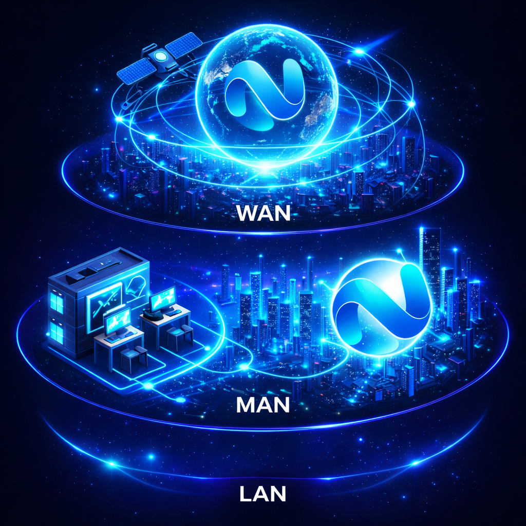 ความแตกต่างระหว่าง LAN, MAN และ WAN