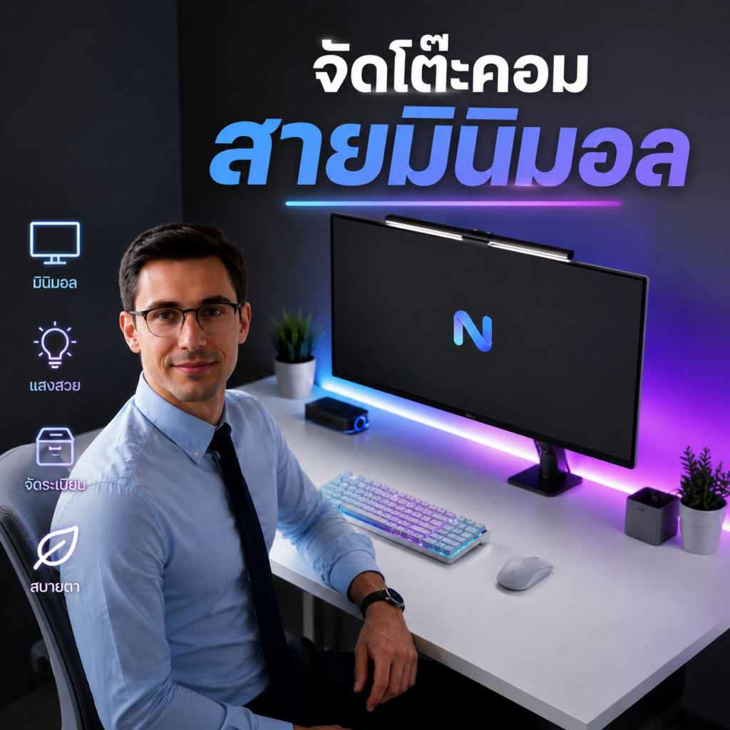 จัดโต๊ะคอมสายมินิมอล