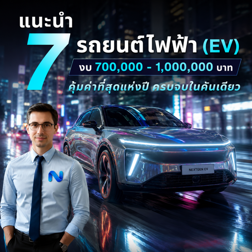 แนะนำ 7 รถยนต์ไฟฟ้า (EV) งบ 700,000 - 1,000,000 บาท คุ้มค่าที่สุดแห่งปี ครบจบในคันเดียว