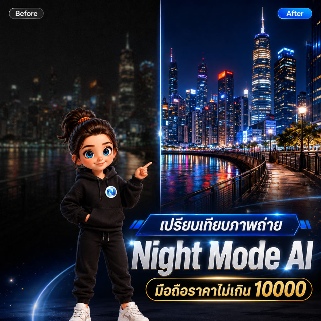 เปรียบเทียบภาพถ่าย Night Mode AI มือถือราคาไม่เกิน 10000