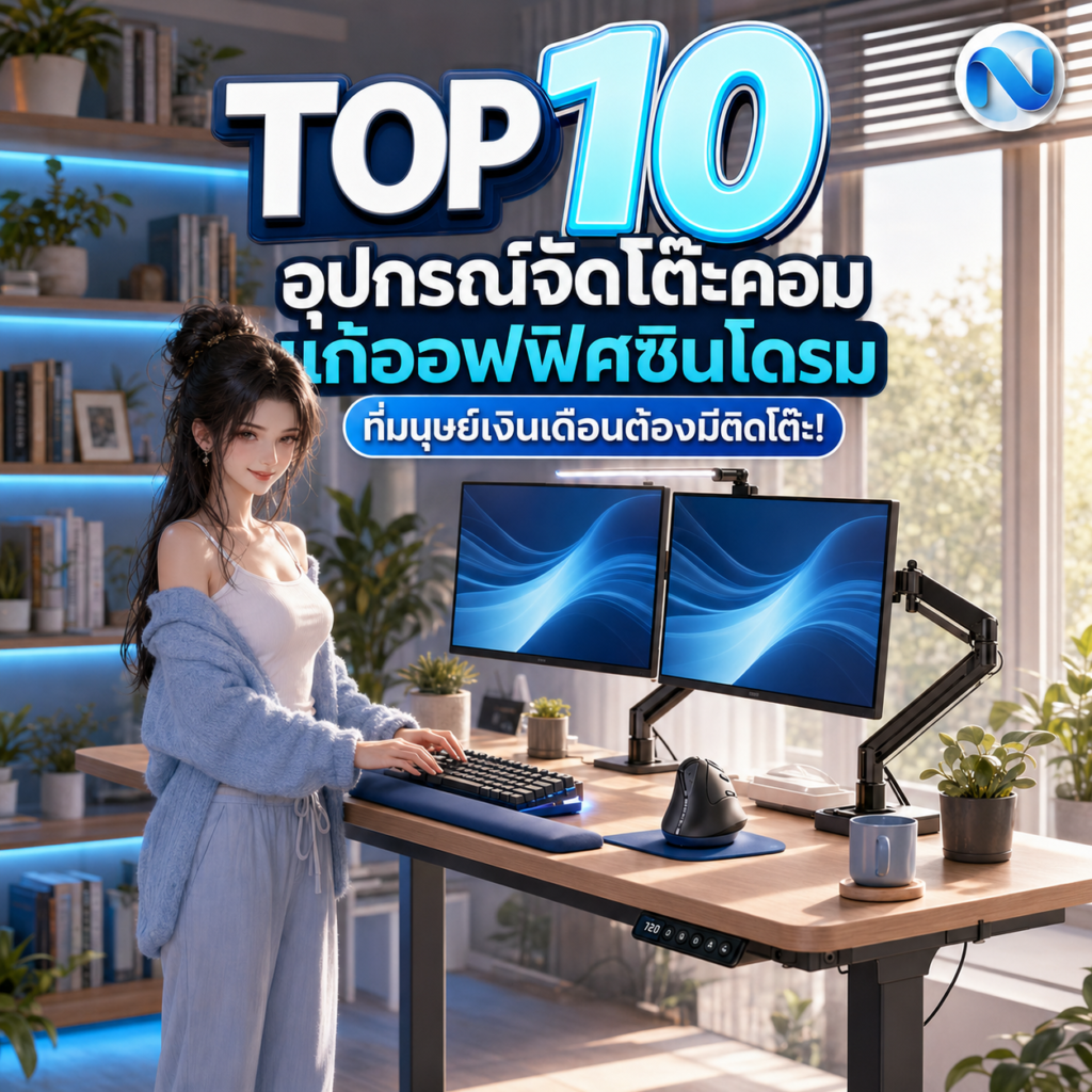 Top 10 อุปกรณ์จัดโต๊ะคอมแก้ออฟฟิศซินโดรม ที่มนุษย์เงินเดือนต้องมีติดโต๊ะ!