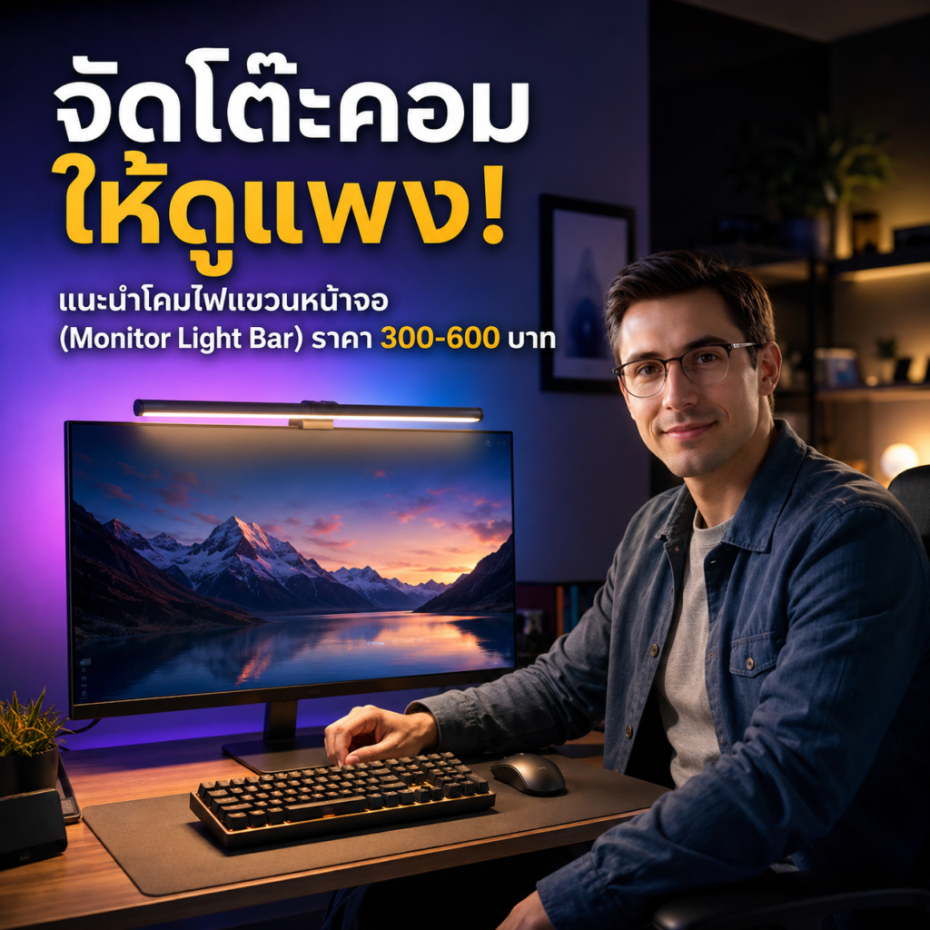 จัดโต๊ะคอมให้ดูแพง! แนะนำโคมไฟแขวนหน้าจอ