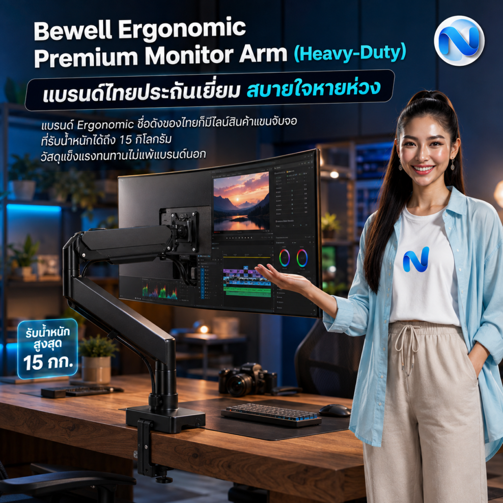 Bewell Ergonomic Premium Monitor Arm (Heavy-Duty)