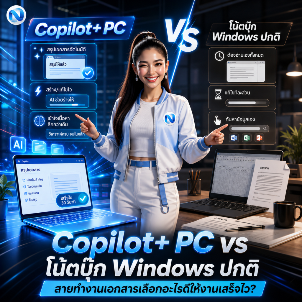 Copilot+ PC vs โน้ตบุ๊ก Windows ปกติ สายทำงานเอกสารเลือกอะไรดีให้งานเสร็จไว