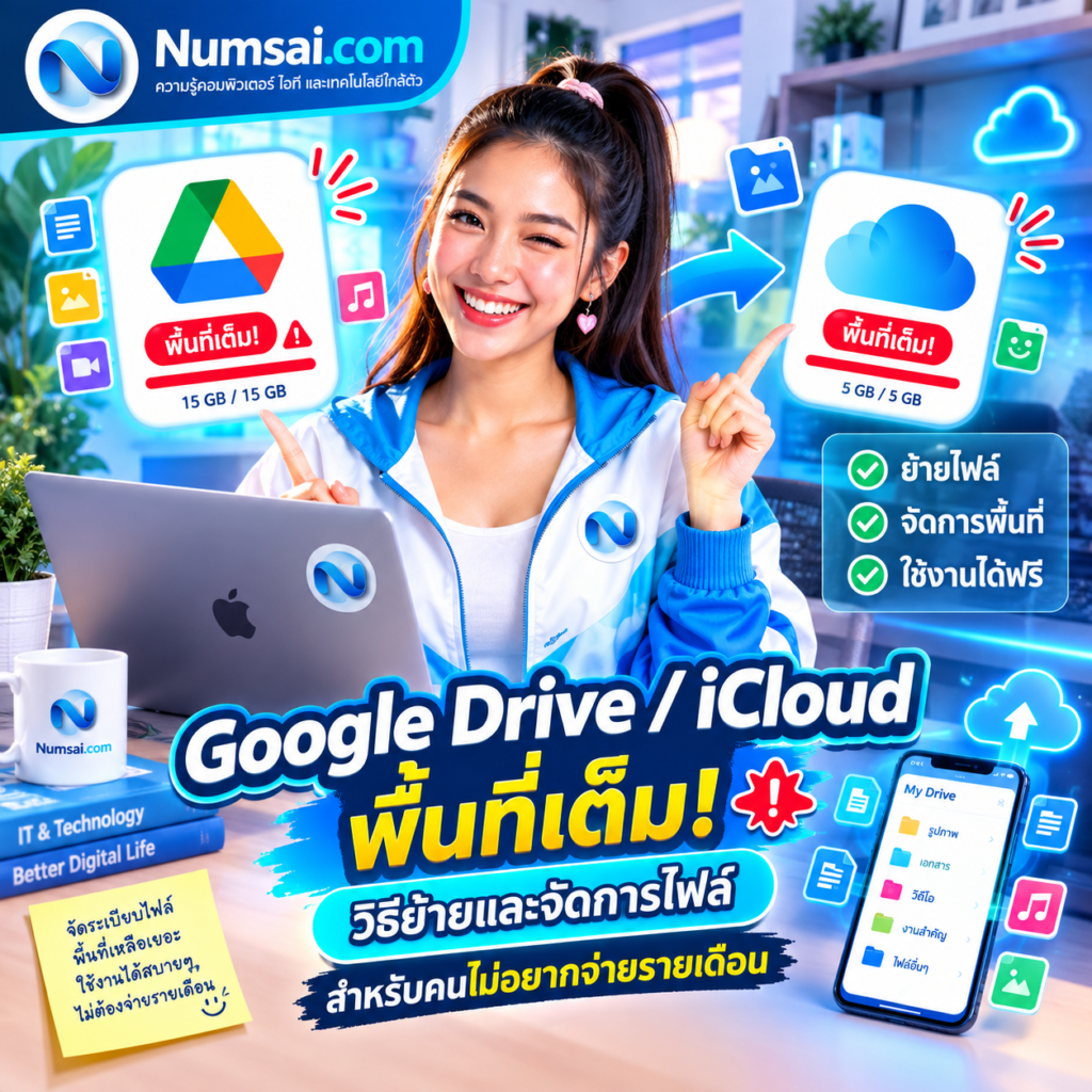 Google Drive  iCloud พื้นที่เต็ม! วิธีย้ายและจัดการไฟล์สำหรับคนไม่อยากจ่ายรายเดือน