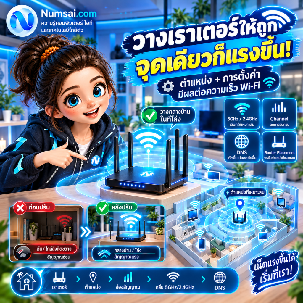 การจัดวางและตั้งค่าเร้าเตอร์มีผลต่อความเร็ว