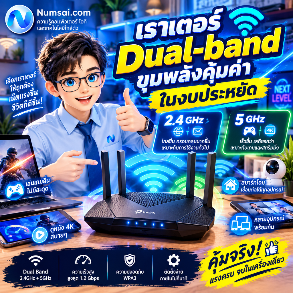 เราเตอร์ Dual-band ขุมพลังคุ้มค่าในงบประหยัด