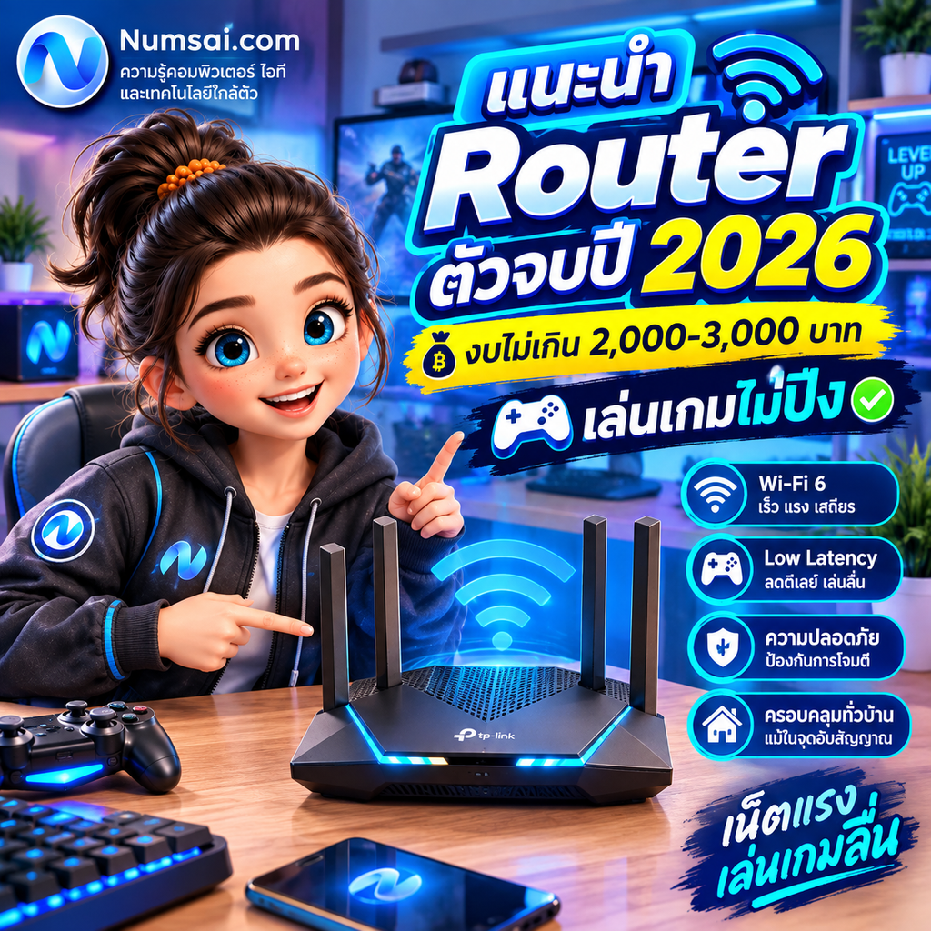 แนะนำ Router ตัวจบปี 2026 งบไม่เกิน 2,000-3,000 บาท เล่นเกมไม่ปิง
