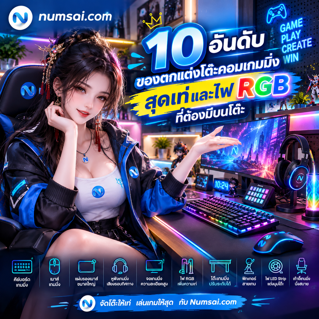 10 ไอเท็มแต่งโต๊ะเกมมิ่ง RGB