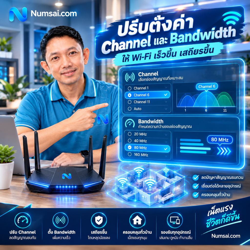 คู่มือปรับ Channel และ Bandwidth Wi‑Fi