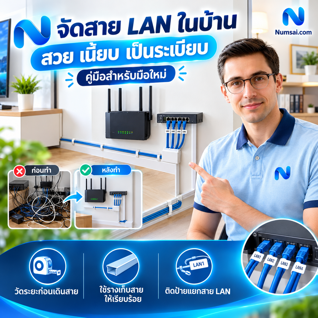 จัดสายแลนในบ้านยังไงให้สวยและเป็นระเบียบ คู่มือสำหรับมือใหม่