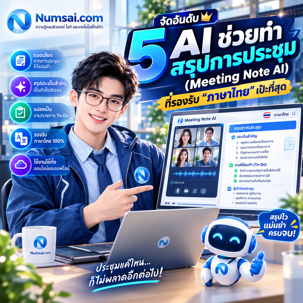 จัดอันดับ 5 AI ช่วยทำสรุปการประชุม (Meeting Note AI) ที่รองรับ ภาษาไทย เป๊ะที่สุด