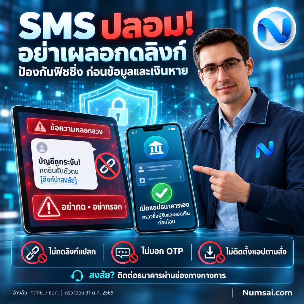 รู้ทัน SMS ปลอม เปิดแอปธนาคารเอง
