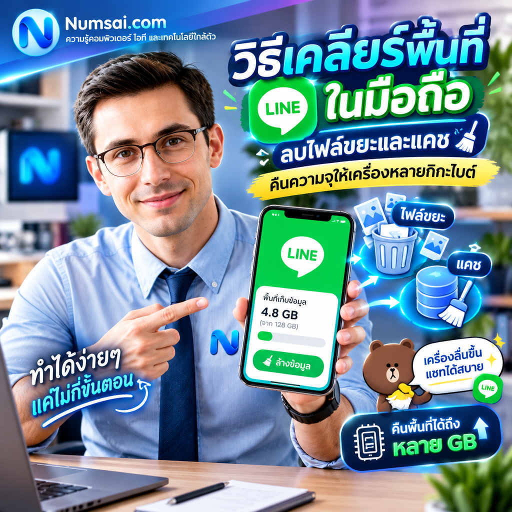 วิธีเคลียร์พื้นที่ LINE ในมือถือ