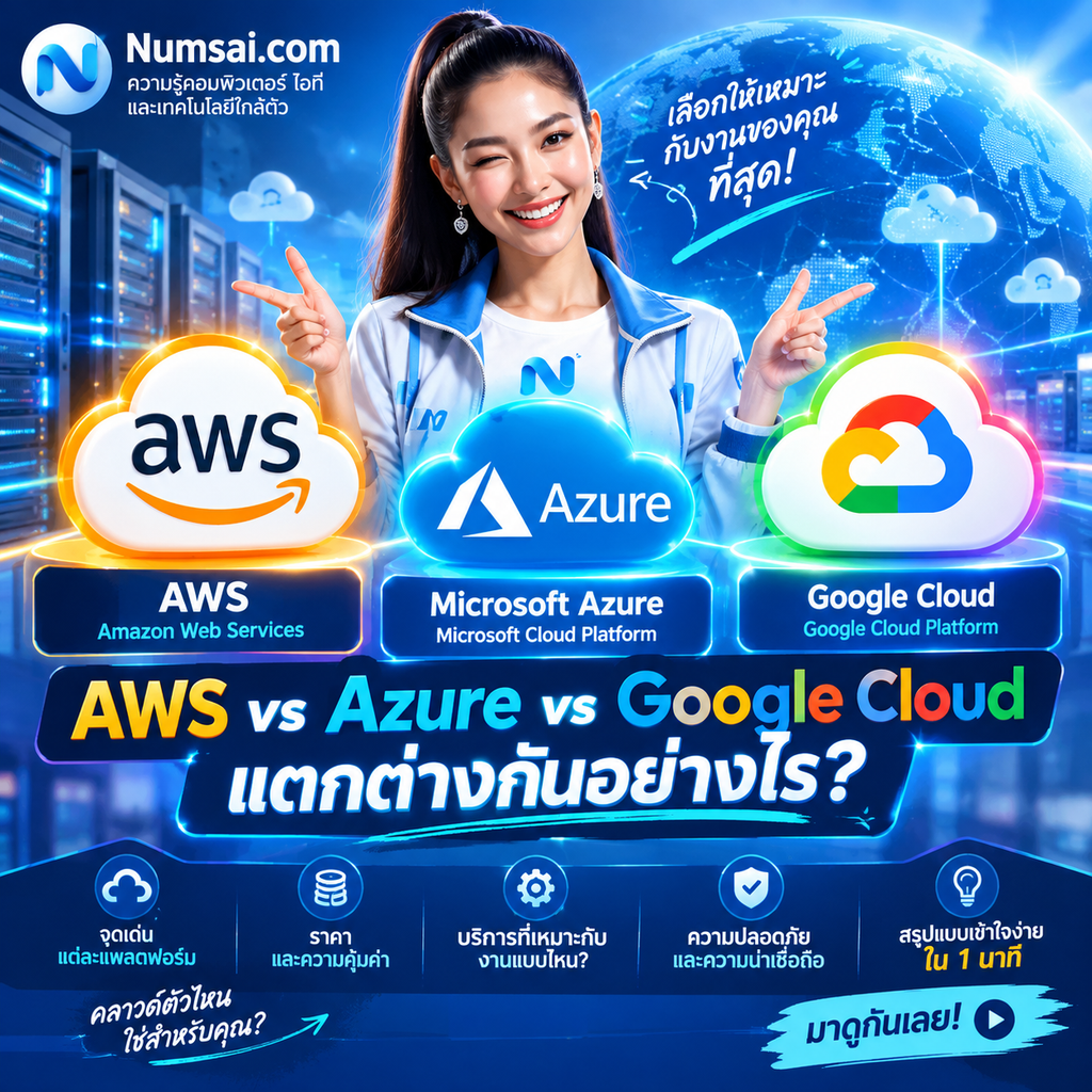 เปรียบเทียบ AWS Azure และ Google Cloud
