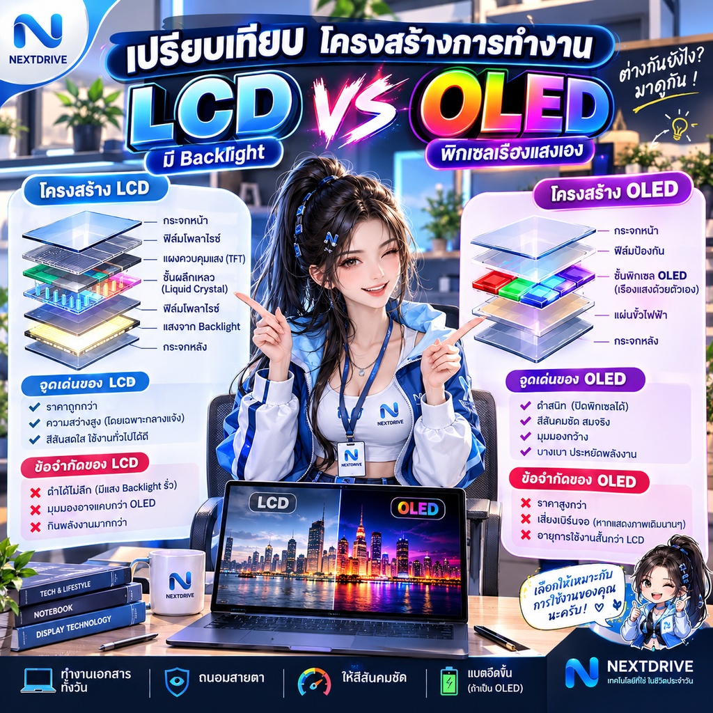 เปรียบเทียบ LCD กับ OLED แบบเข้าใจง่าย