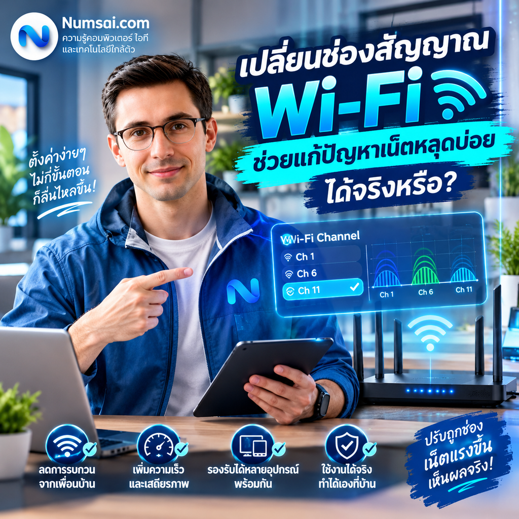 เปลี่ยนช่อง Wi‑Fi เน็ตแรงขึ้น