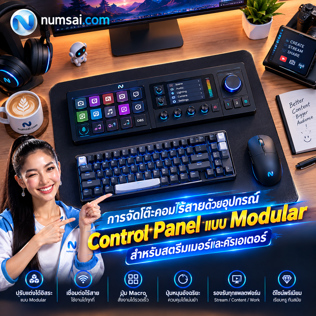 โต๊ะสตรีมมิ่งไร้สาย Control Panel แบบ Modular